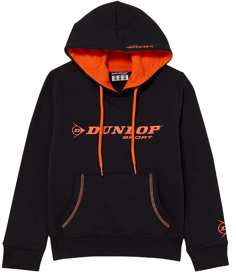 Bluza dziecięca Dunlop Essential czarna z kapturem -128