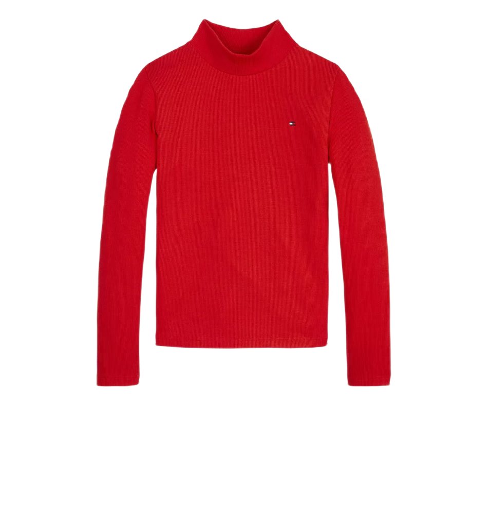 Bluzka dziewczęca Tommy Hilfiger Tjw Rib Mock Neck półgolf-98