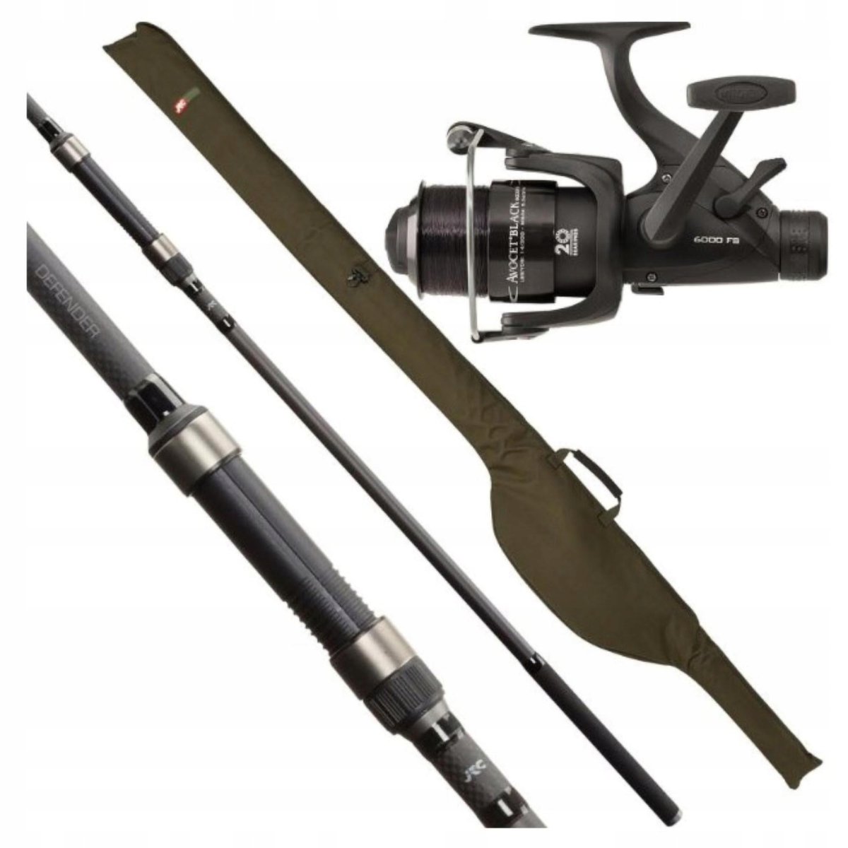 ZESTAW WĘDKARSKI WĘDKA KOŁOWROTEK POKROWIEC JRC DEFENDER 12 FT 3 LB