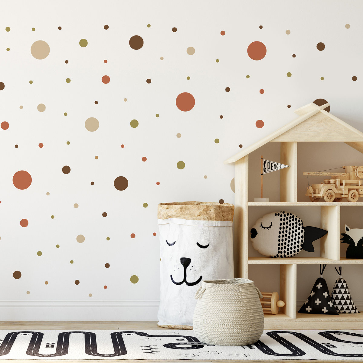 Naklejki Ścienne Groszki Kolorowe Kropki Dla Dzieci 150 Sztuk