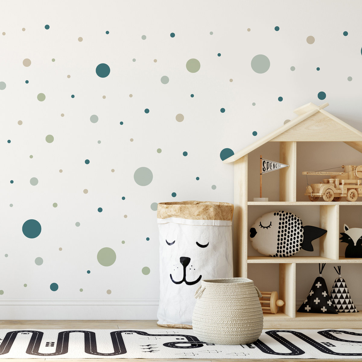 Naklejki Na Ścianę Dla Dzieci GROCHY Morskie Kropeczki 150 sztuk