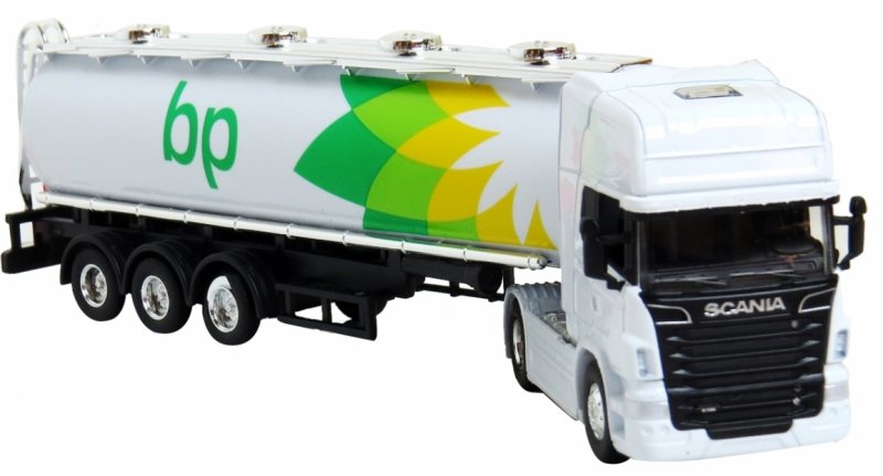 Autko Resorak TIR BP SCANIA ciężarówka z naczepą CYSTERNA samochody MODEL 1:64