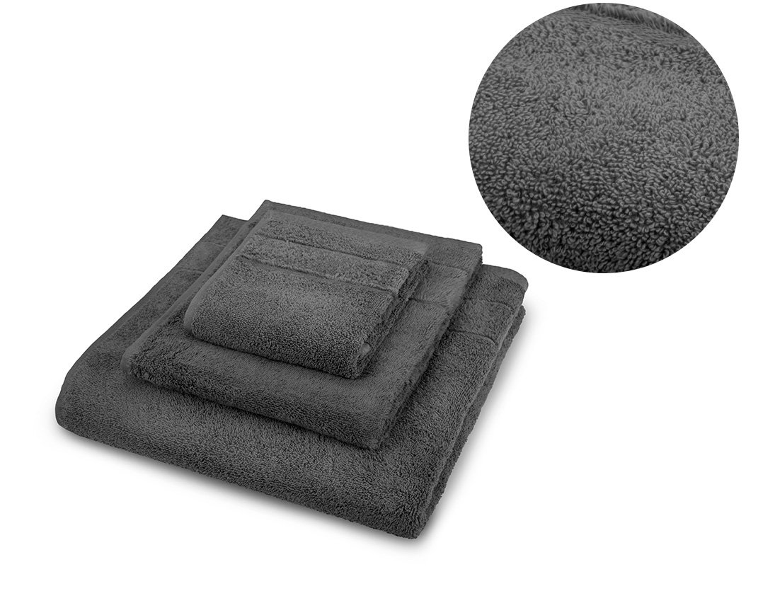 Gruby bawełniany ręcznik frotte Velvet 520g/m2 grafitowy 30x50 cm