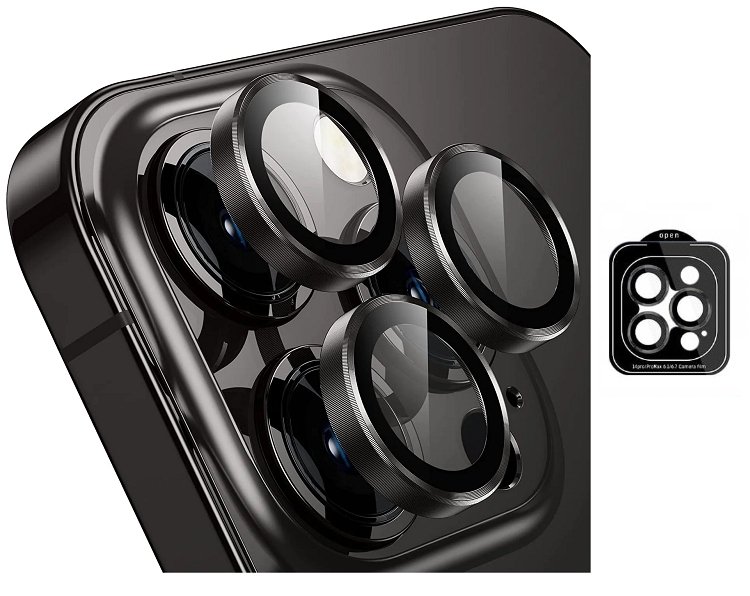 SOCZEWKI NA APARAT DO iPHONE 14 PRO / 14 PRO MAX SZKŁO MOCNE ŁATWY MONTAŻ