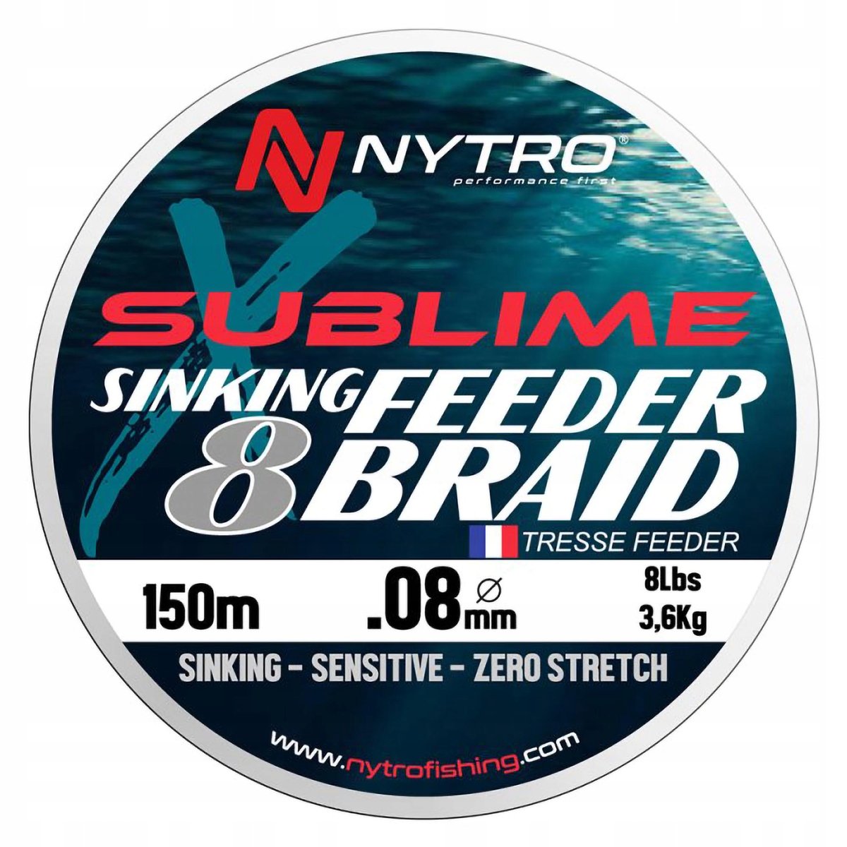 PLECIONKA FEEDER NYTRO SUBLIME X8 SINKING BRAID 0,08 MM 150 M