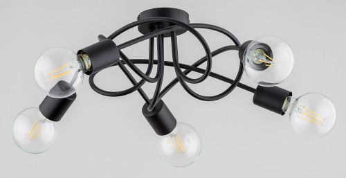 Boston lampa sufitowa 5xE27 czarna 63192