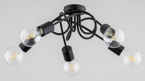 Inter lampa sufitowa 5xE27 czarna 63195