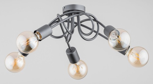 Inter lampa sufitowa 5xE27 szara 63196