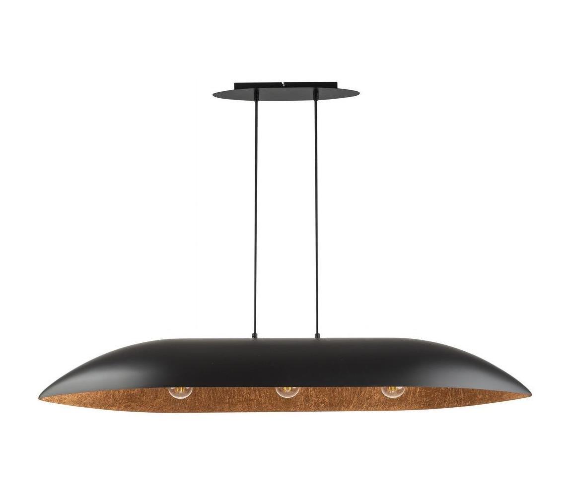 Żyrandol na lince GONDOLA 3xE27/60W/230V czarny/miedź