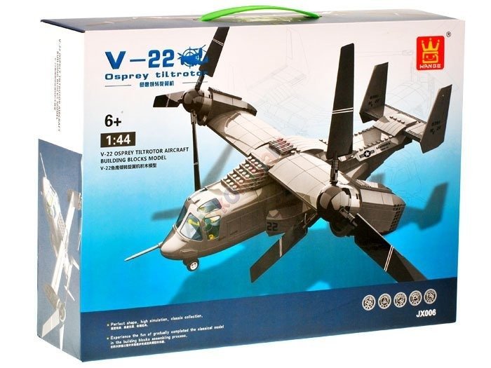 Jokomisiada Klocki samolot transportowy V-22 598 szt ZA1066 ZA1066