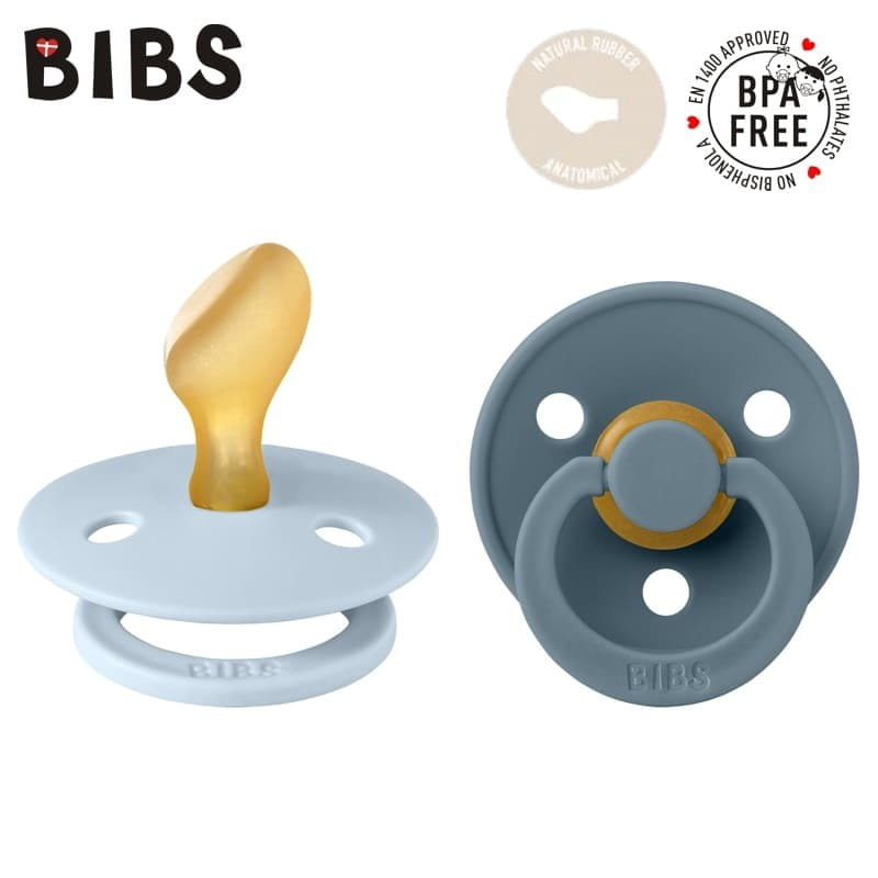 Bibs Colour Anatomical 2-Pack Baby Blue & Petrol M Smoczek Anatomiczny Kauczuk Hevea