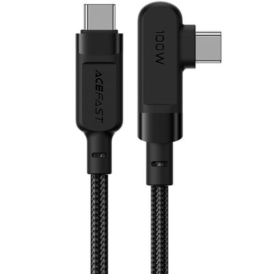 Acefast kątowy kabel USB Typ C - USB Typ C 2m, 100W (20V/5A) czarny (C5-03 Black) C5-03-C-C black