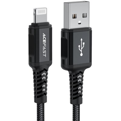 Acefast kabel MFI USB - Lightning 1,2m, 2,4A czarny (C1-02 black) C1-02-A-L black