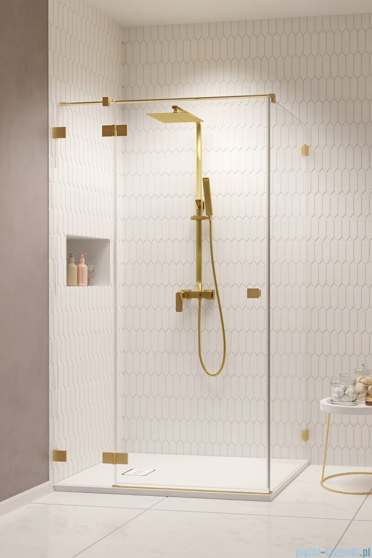 Radaway Essenza Pro Brushed Gold Kdj kabina 80x90 cm lewa szczotkowane złoto 10097080-99-01L/10098090-01-01
