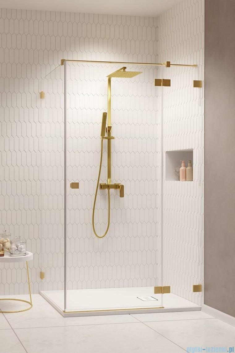 Radaway Essenza Pro Brushed Gold Kdj kabina 80x110 cm prawa szczotkowane złoto 10097080-99-01R/10098110-01-01
