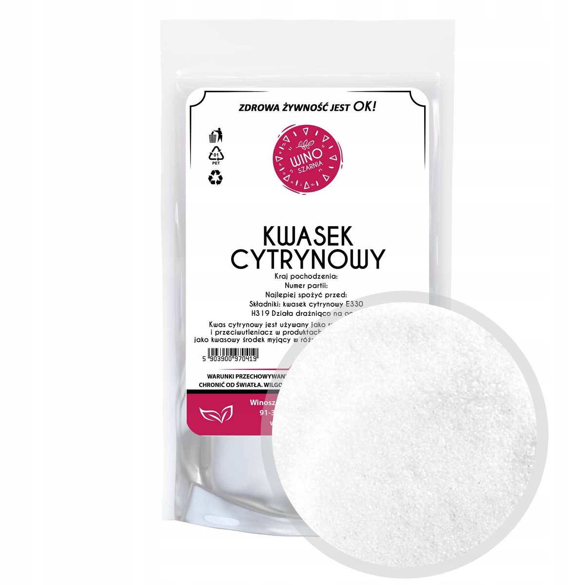 Kwas kwasek cytrynowy spożywczy E330 - 200g