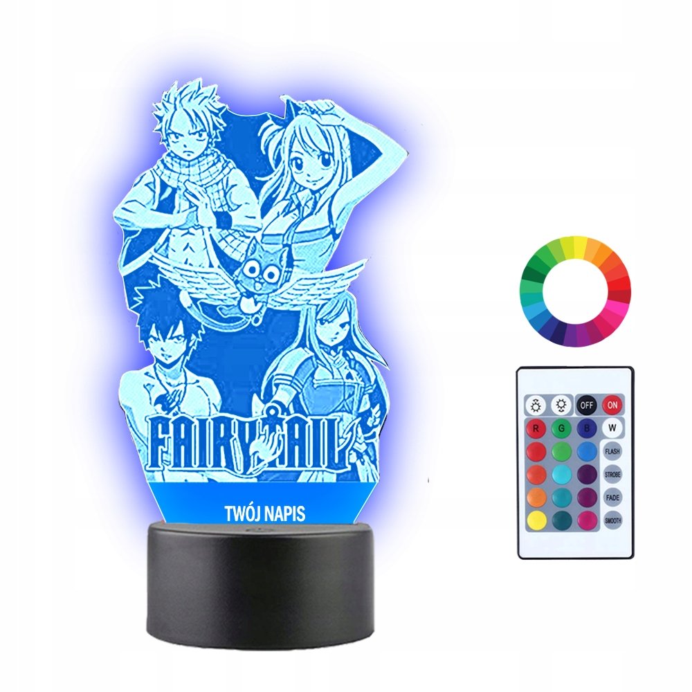Lampka Nocna 3D LED Fairy Tail Anime Prezent