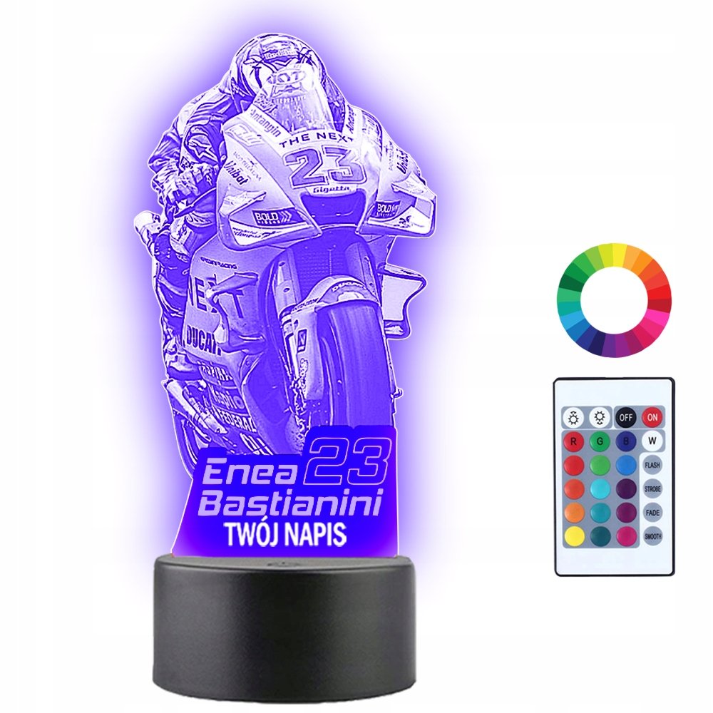 Lampka Nocna 3D LED Enea Bastianini Prezent