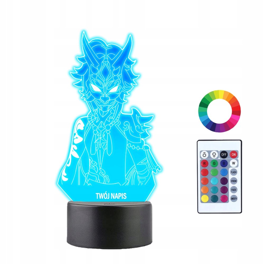 Lampka Nocna 3D LED Genshin XIAO Anime Prezent