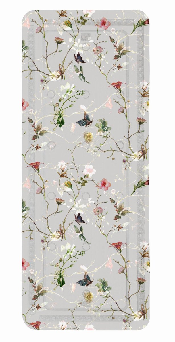 Kleine Wolke Flores Mata bezp. do wanny szary kwiaty 36x 92 cm
