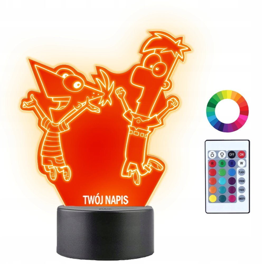 Lampka Nocna 3D LED Fineasz i Ferb Bajka Prezent