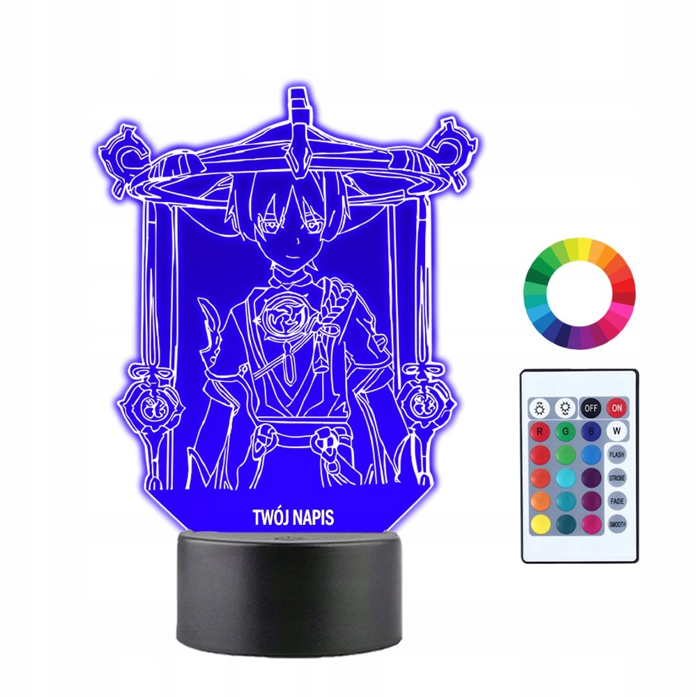Lampka Nocna 3D LED Genshin Scaramouche Anime