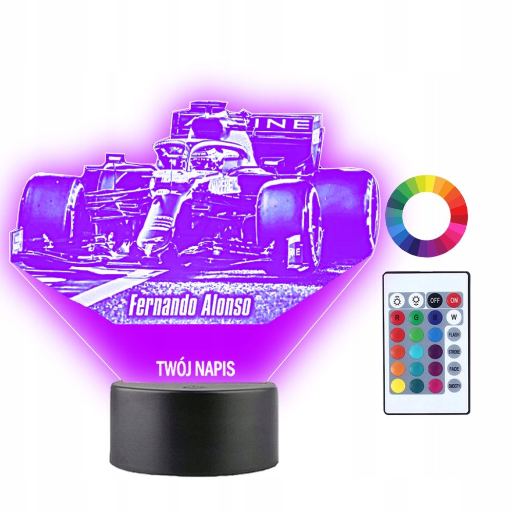 Lampka Nocna 3D LED Fernando Alonso Formuła1