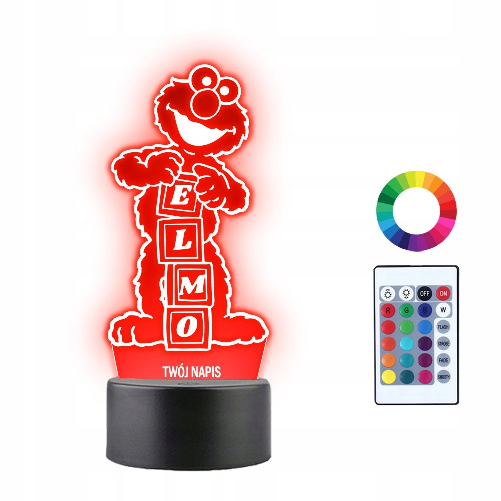 Lampka Nocna 3D LED Elmo Muppety Prezent