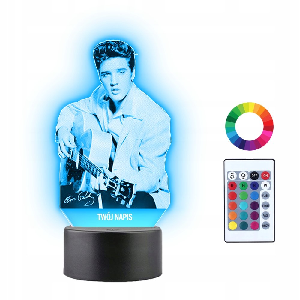 Lampka Nocna 3D LED Elvis Presley Prezent