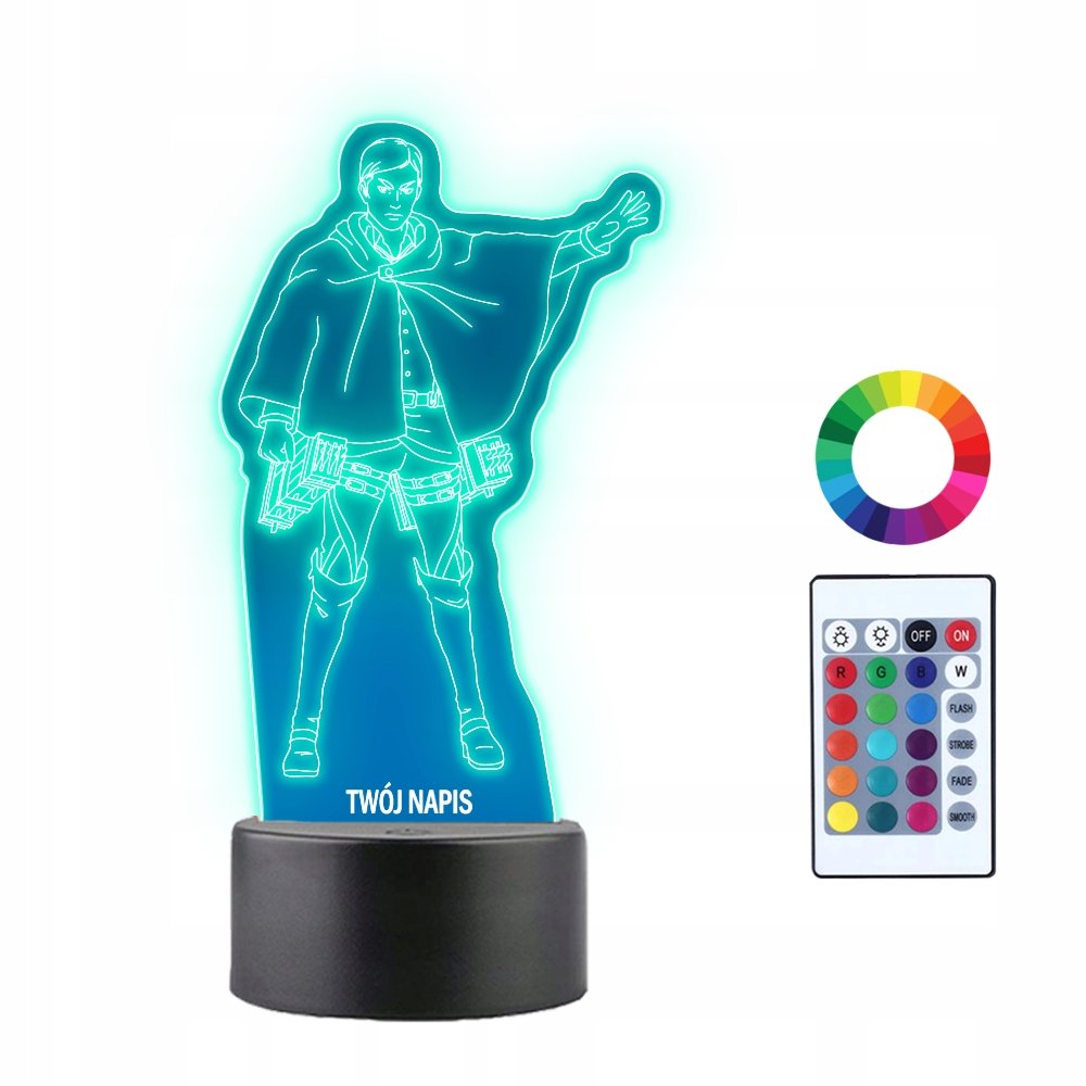 Lampka Nocna 3D LED Erwin Smith Atak Tytanów