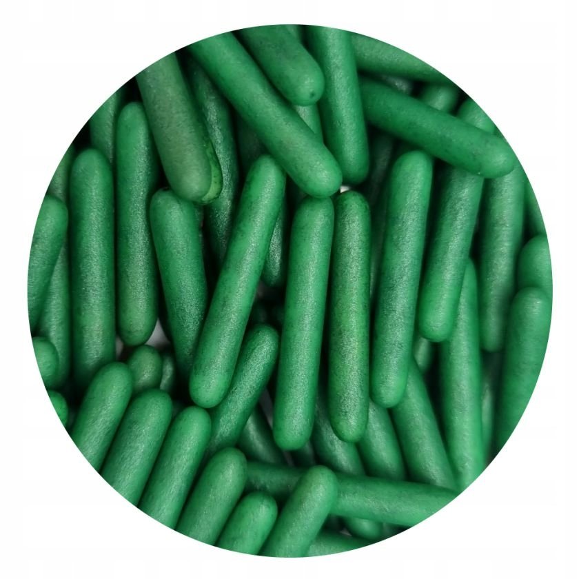 POSYPKA CUKROWA Duże Pałeczki MAKARONI ciemno zielone 20g