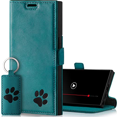 SURAZO Premium ViP Skórzane Etui Na Telefon Kompatybilne Samsung Galaxy S23 Ultra (6,8) Zamykanie na Magnes Case Skóra Naturalna Obudowa Ochronna RFID Stojak TV Odporność na wstrząsy Portfel na karty