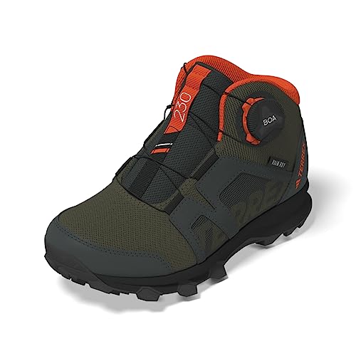 adidas Unisex Terrex Boa Mid R.rdy K Shoes-High (Non-Football), Shadow Green Pulse Olive Impact Orange, 38 EU