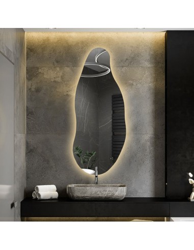 Dekoracyjne lustro o organicznym kształcie z podświetleniem - BARYT LED, BARYT: 40X103
