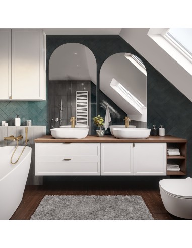 Zestaw dwóch luster łazienkowych półowalnych - FRANK ZESTAW, Dostępne wymiary: 90x160 + 90x180