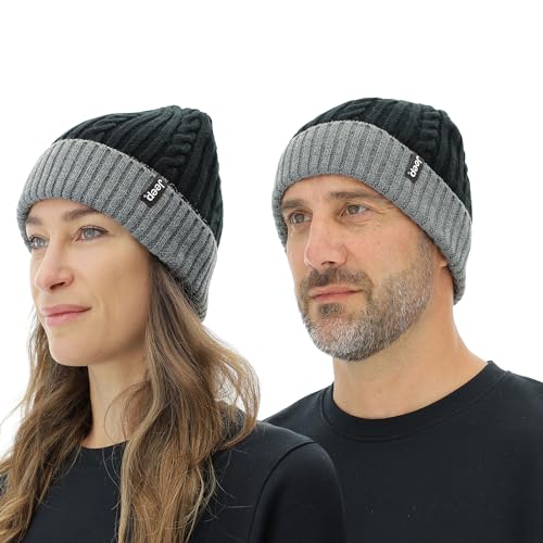 JEEP O102915-B327 J czapka z dzianiny warkocz J23W Unisex czarny/ciemny szary jabłko Uni