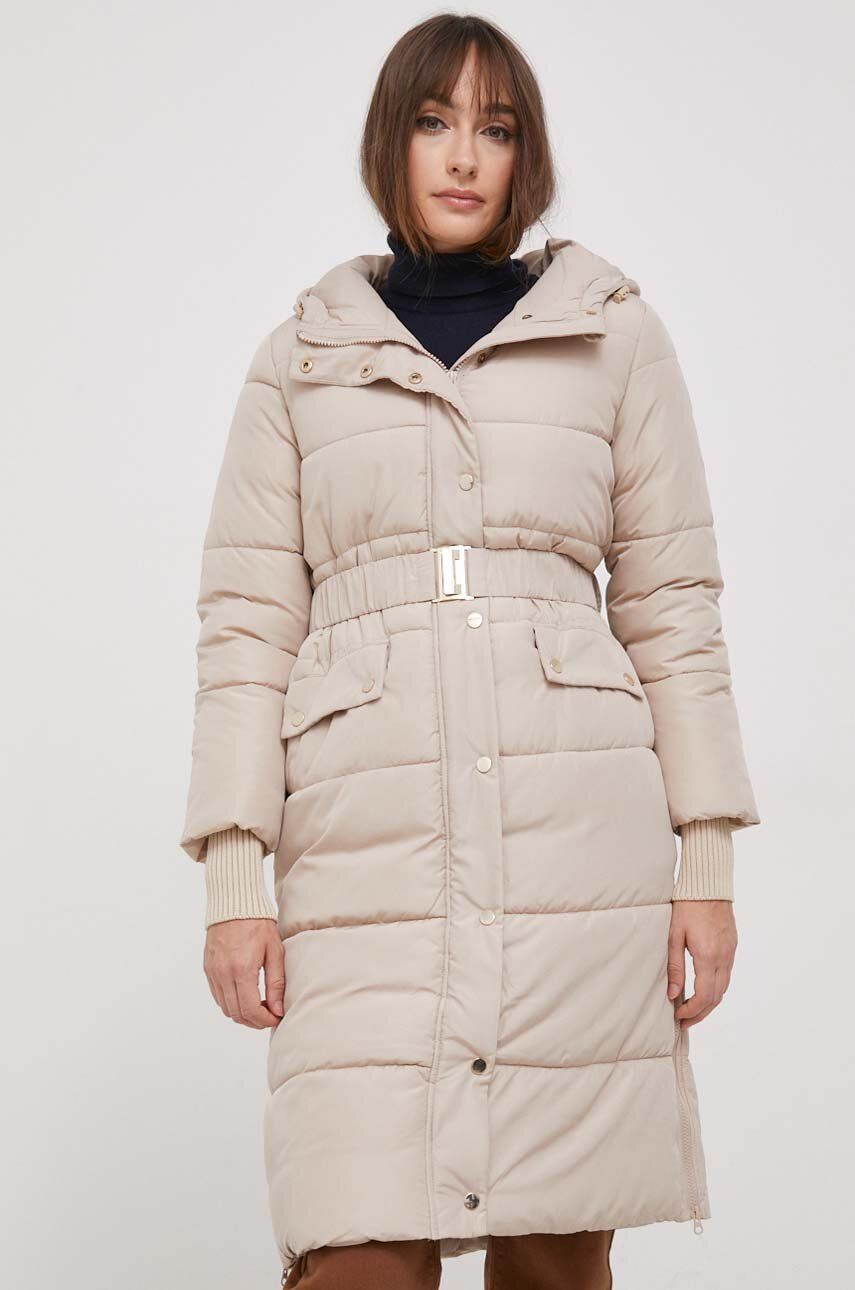 Sisley kurtka damska kolor beżowy zimowa