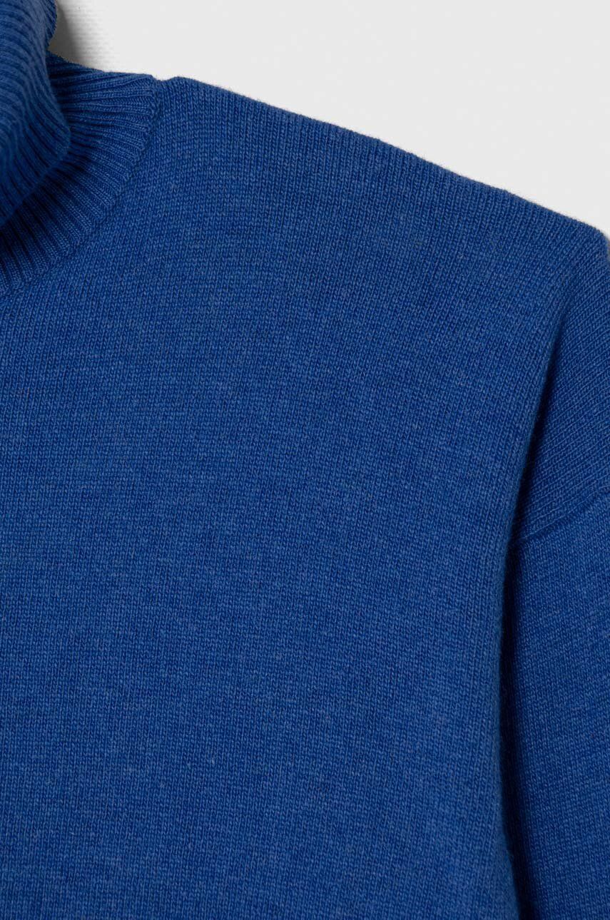 United Colors of Benetton sweter z domieszką wełny dziecięcy kolor niebieski lekki