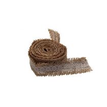 Brewis Wstążka jutowa z koronką 2m