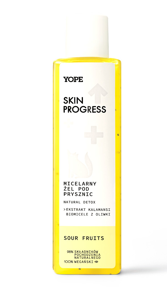 Yope Skin Progress, micerlarny żel pod prysznic, Natural Detox - Sour Fruits, 200ml