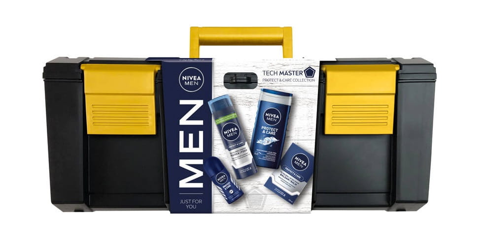 Nivea Men Zestaw 4 produktów Tech Master Skrzynka narzędziowa ( pianka do golenia + balsam po goleniu + żel pod prysznic + rollon )