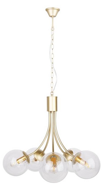 Pięcioramienna lampa wisząca ze szklanymi kloszami - 3X V121 Lefior