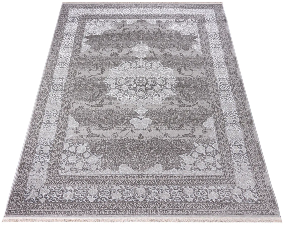 Szary nowoczesny przecierany dywan w delikatny wzór H9-M51