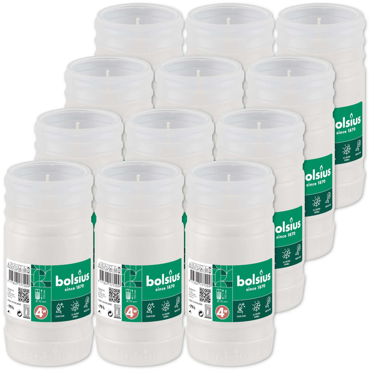 Wkłady Do Zniczy Parafinowe Bolsius Nr 4W 4D Rp4W 79H 12 Sztuk