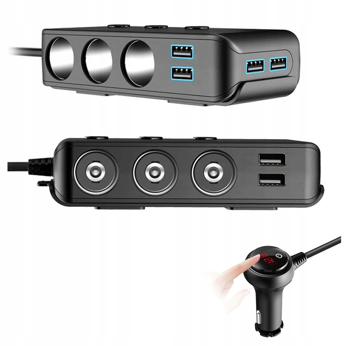 Rozdzielacz Gniazda Zapalniczki 12/24V 4X Usb Qc