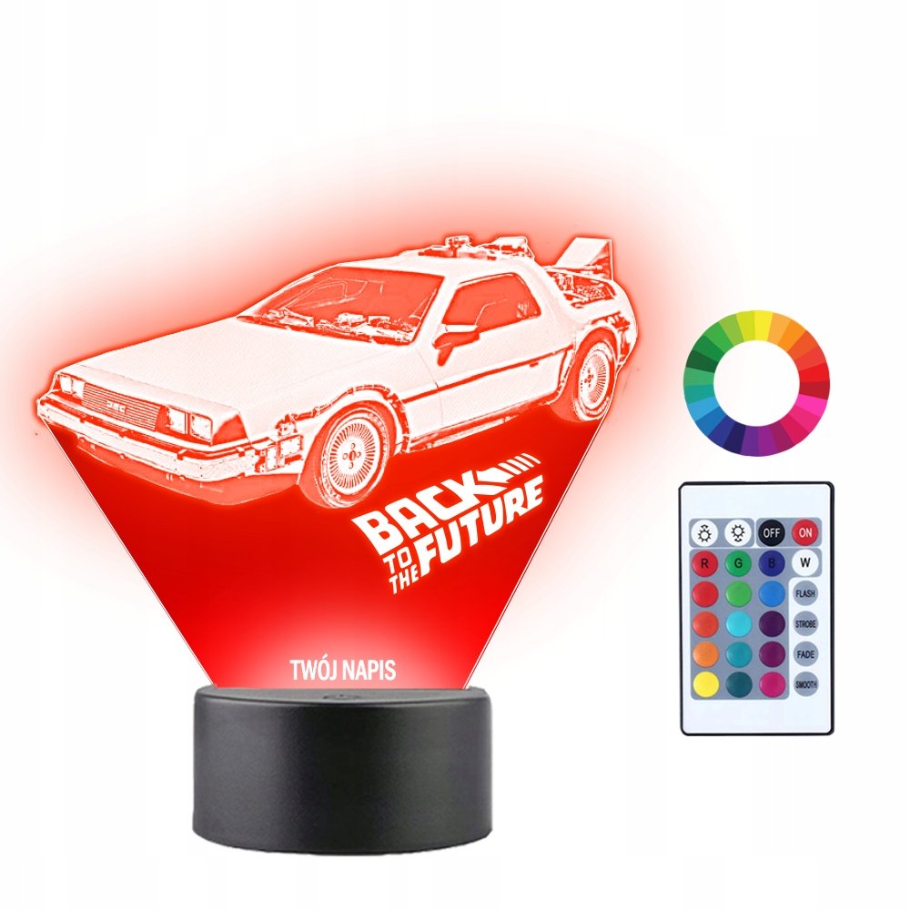 Lampka Nocna 3D LED Powrót do Przyszłości Prezent