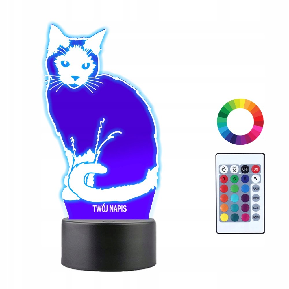 Lampka Nocna 3D LED Kot Syjamski Prezent