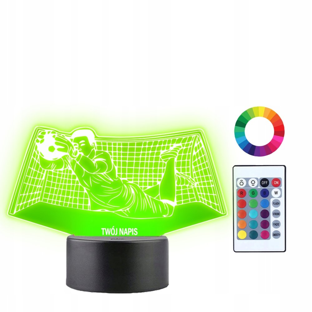 Lampka Nocna 3D LED Piłka Bramkarz Prezent