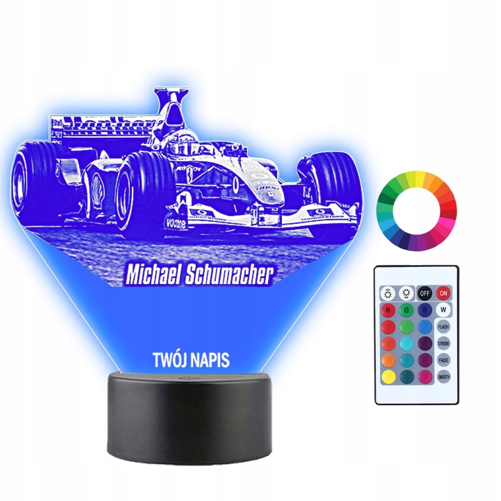 Lampka Nocna 3D LED Michael Schumacher