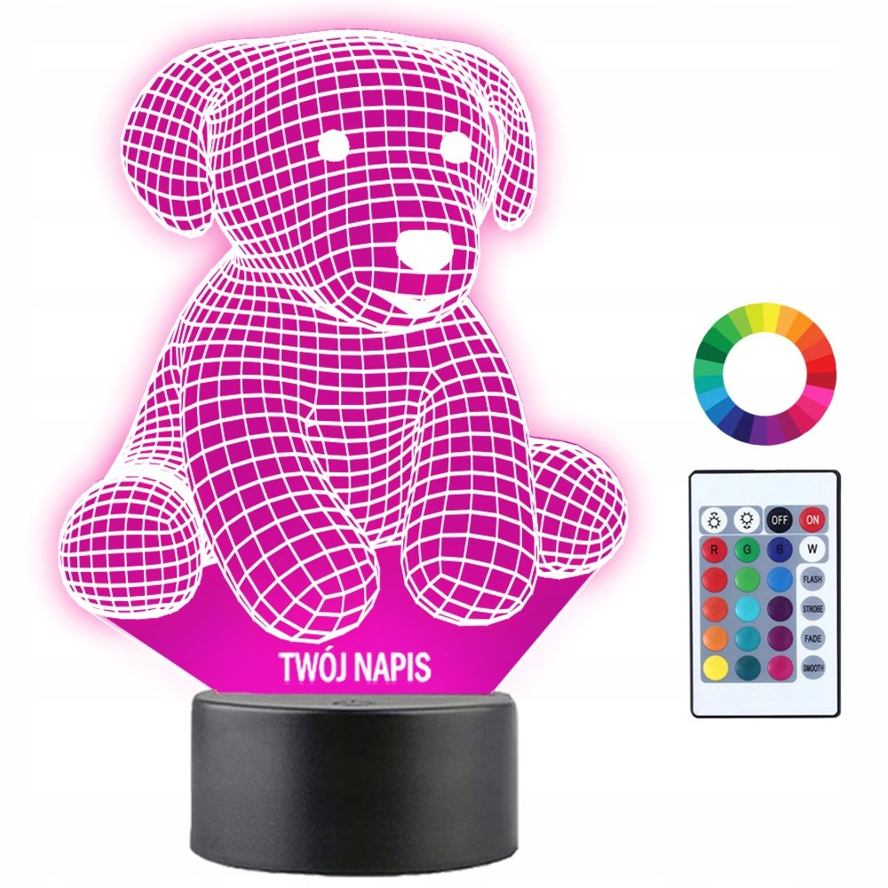Lampka Nocna 3D LED Pies Piesek Prezent